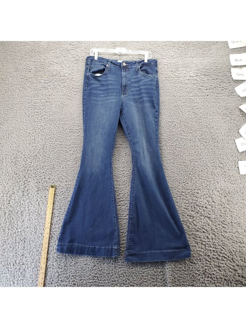KanCan Jeans Womens Size 13/30 Blue Flare Stretch High Waist Pockets *Read*